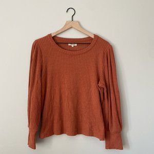 Wide Ribbed, Balloon Sleeve Sweater